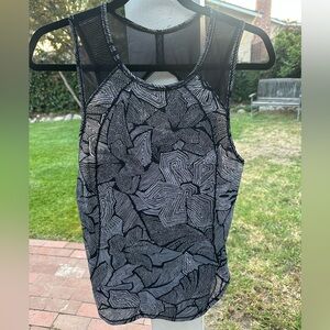 Lululemon Athletica Graphic Cut Out Tank Top Black and White